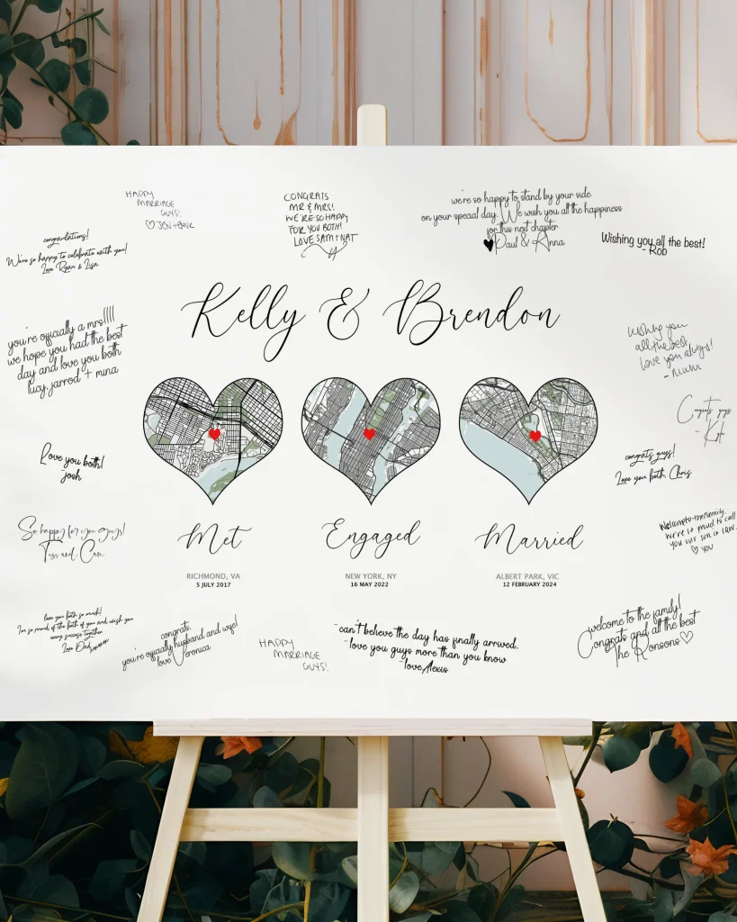 Custom Wedding Map Guest Book